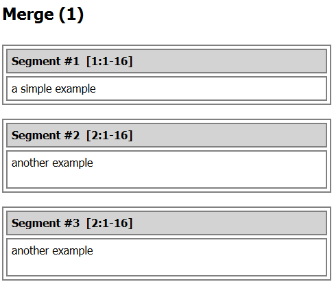 3 segments: "a simple example", "another example", "another example"
