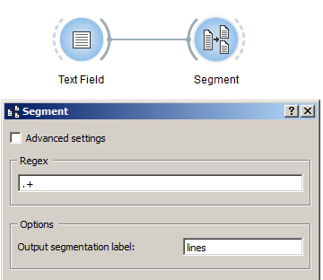 Segment text in lines with an instance of Segment