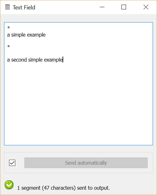 Example usage of widget Text Field