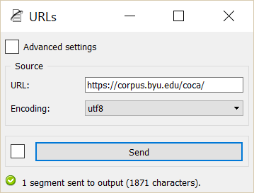 Importing text from an internet location using the URLs widget