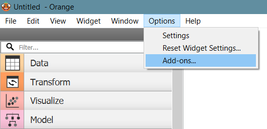 How to open the Add-ons management dialog